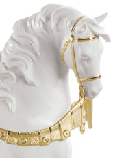A Regal Steed Horse Sculpture, Golden Luster